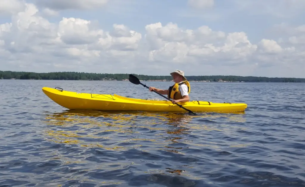 Yellow Inuvik on the water