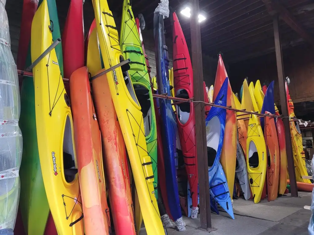 ClearWater Design kayaks in the factory warehouse
