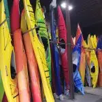 ClearWater Design kayaks in the factory warehouse